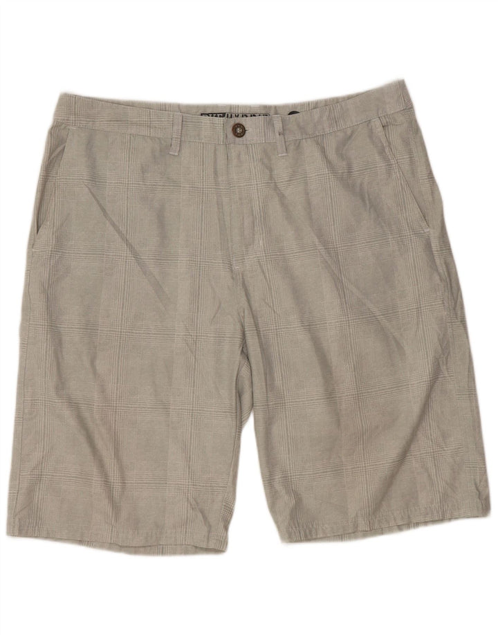 BKE Mens Athletic Fit  Chino Shorts W38 XL Grey Check
