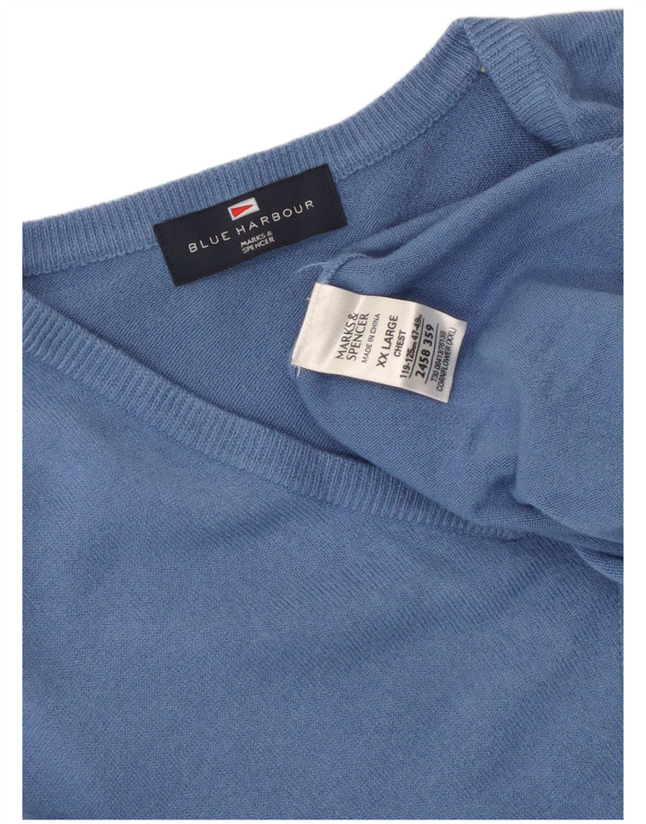 Marks & Spencer Mens Blue Harbour Vest Tank Top 2XL Blue Acrylic