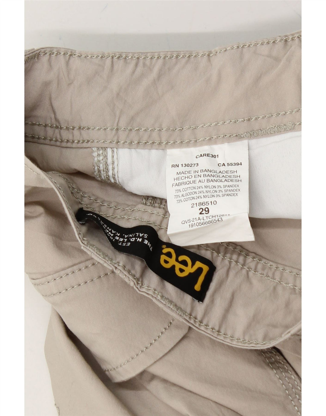 LEE Mens Cargo Shorts W29 Small Beige Cotton Vintage Lee and Second-Hand Lee from Messina Hembry 