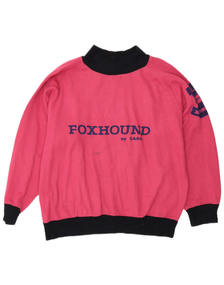 FOXHOUND Womens Graphic Sweatshirt Jumper UK 16 Large Pink