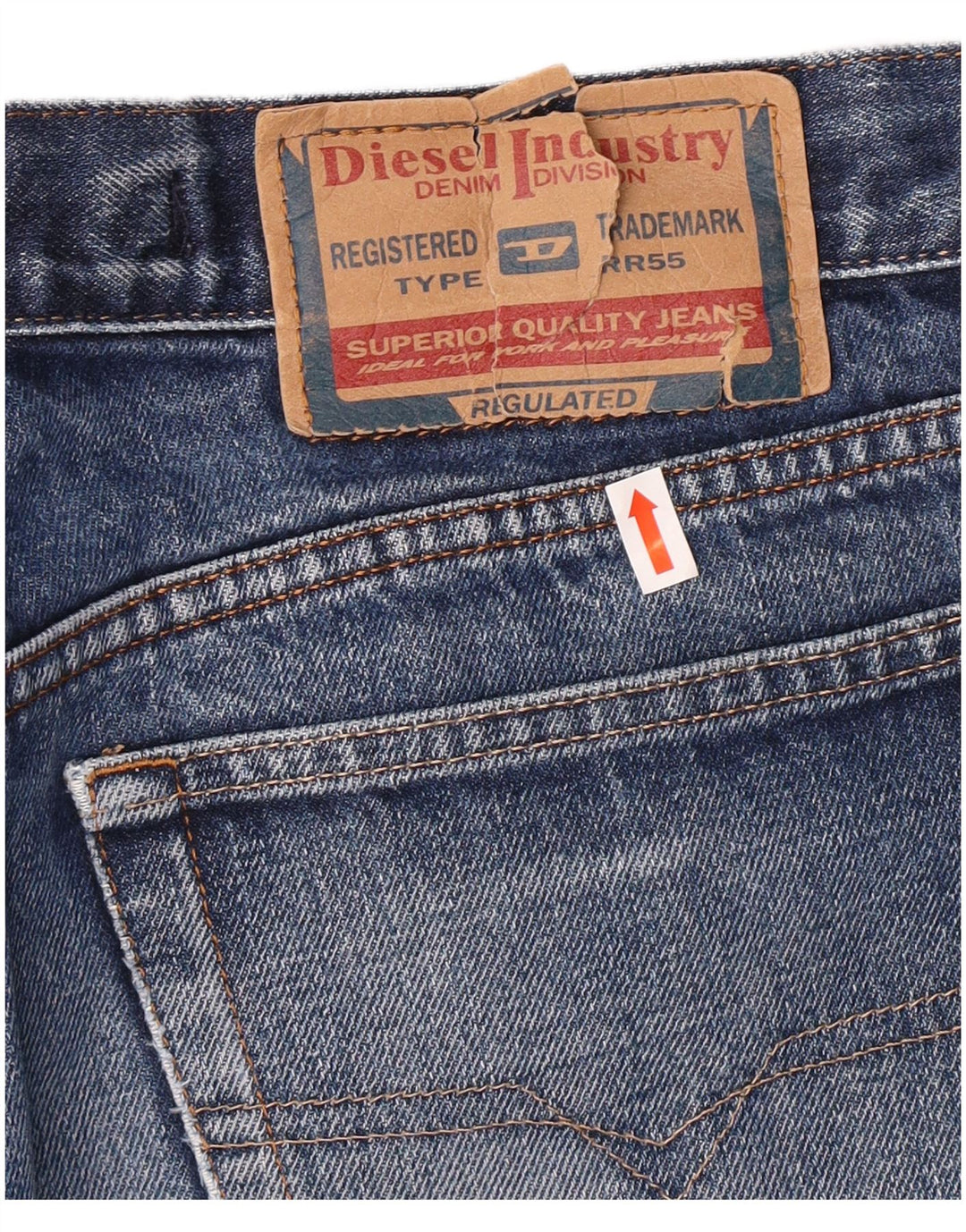 DIESEL Mens Straight Jeans W34 L33 Blue Cotton Classic