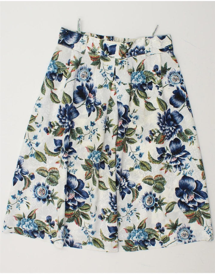 NEW FAST Womens A-Line Skirt EU 38 Medium W32 White Floral Vintage New Fast and Second-Hand New Fast from Messina Hembry 
