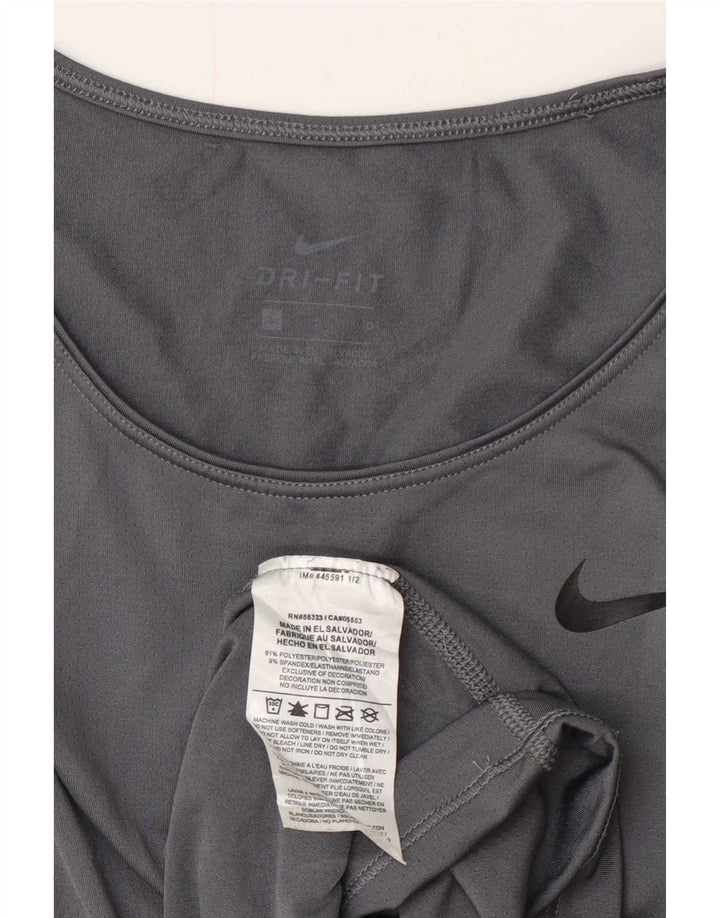 Nike Womens Dri Fit T-Shirt Top UK 16 Large Grey Polyester