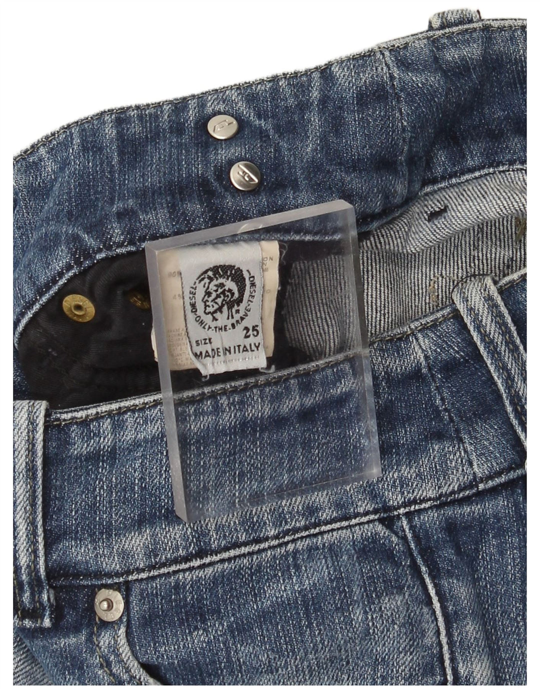 Diesel Womens Low Waist Distressed Bootcut Jeans W25 L33 Blue Cotton