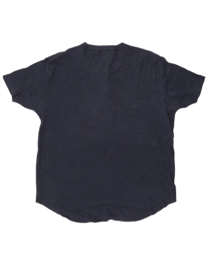 EDDIE BAUER Womens T-Shirt Top UK 14 Medium Navy Blue Cotton