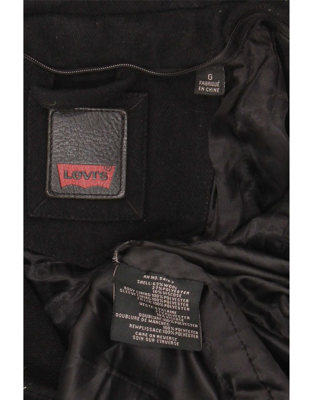 Levi's Mens Utility Jacket UK 40 Large Black Wool