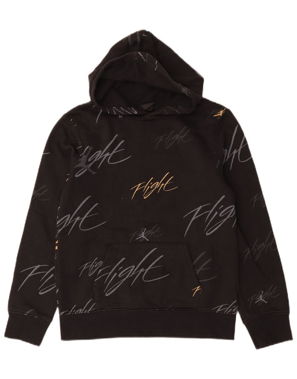 Jordan Boys Graphic Hoodie Jumper 12-13 Years Large Black Cotton