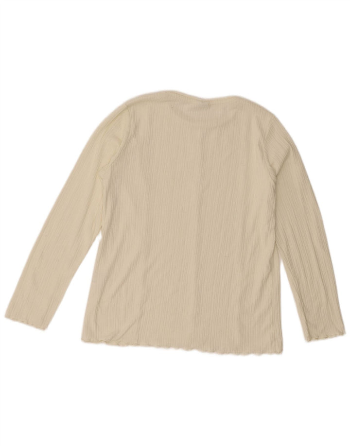 Zara Girls Top Long Sleeve 13-14 Years White Polyester