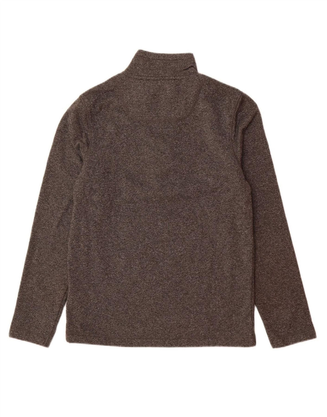WEIRD FISH Mens Zip Neck Fleece Jumper Small Grey Polyester