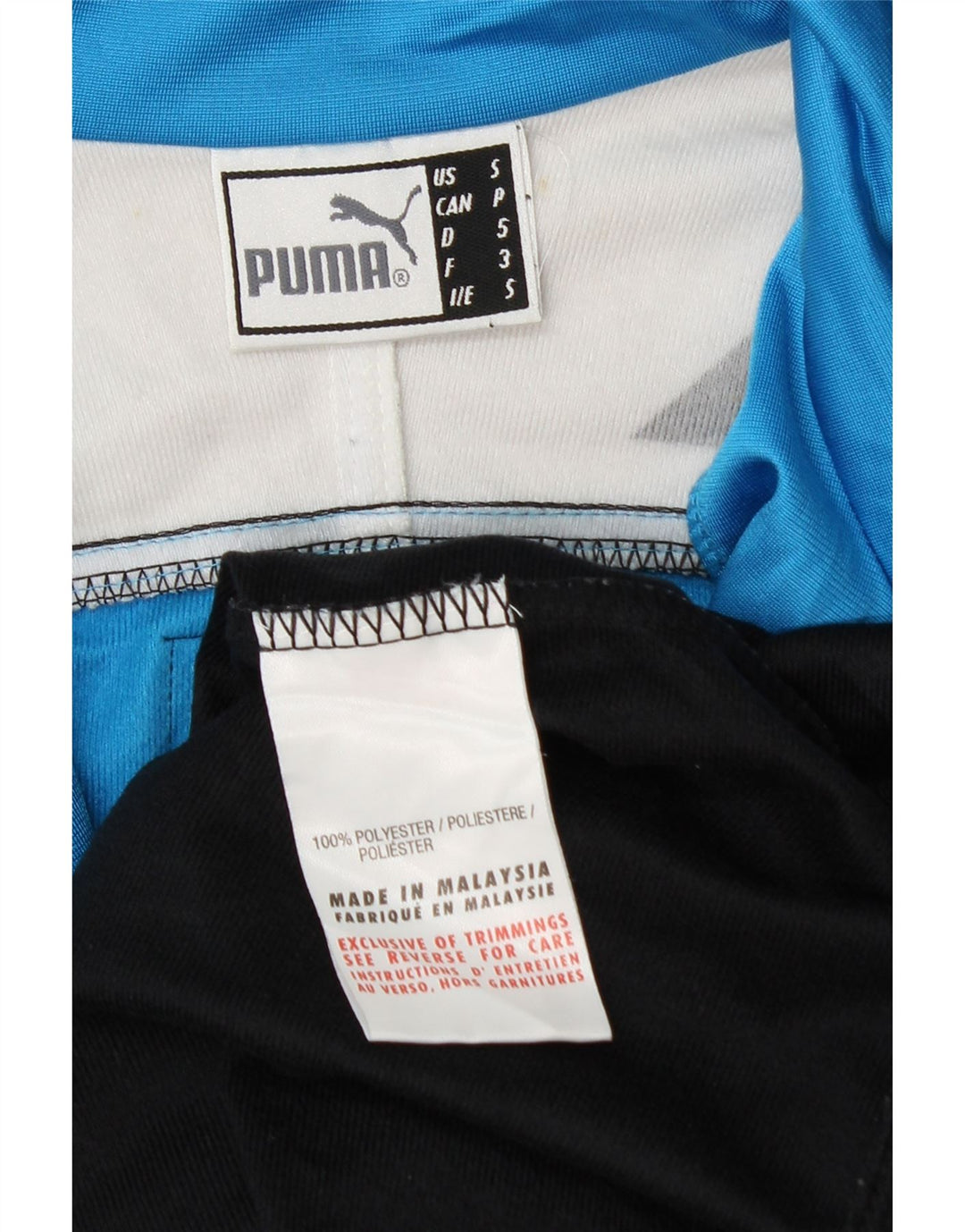 PUMA Mens Graphic Tracksuit Top Jacket Small Black Colourblock Polyester