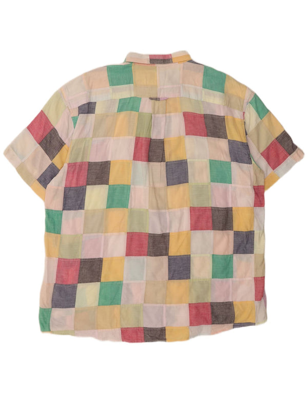 ORVIS Mens Short Sleeve Shirt 2XL Multicoloured Patchwork Cotton