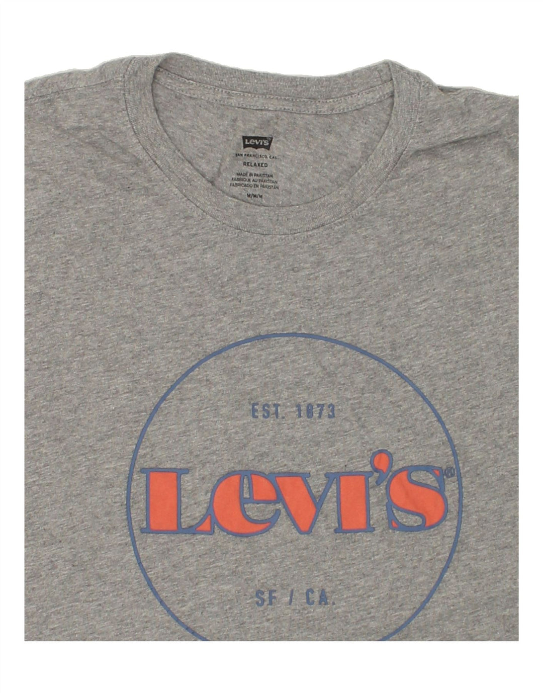 LEVI'S Mens Graphic T-Shirt Top Medium Grey Cotton | Vintage Levi's | Thrift | Second-Hand Levi's | Used Clothing | Messina Hembry 