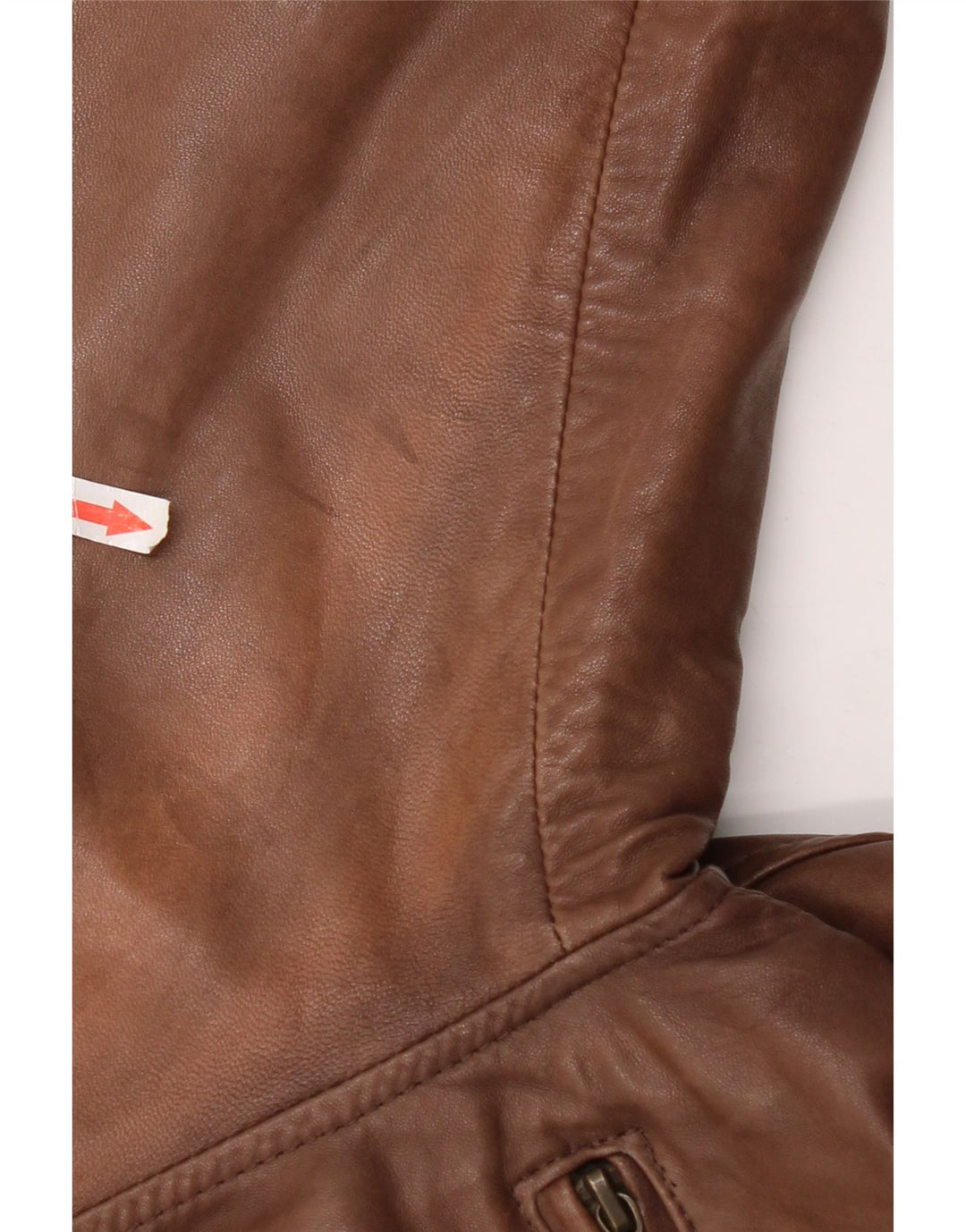 Vintage Womens Oversized Leather Jacket UK 18 XL Brown Leather