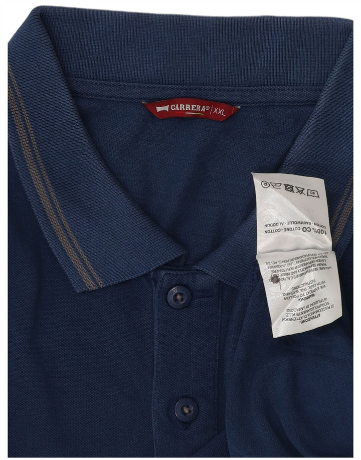 Carrera Mens Polo Shirt 2XL Blue Cotton