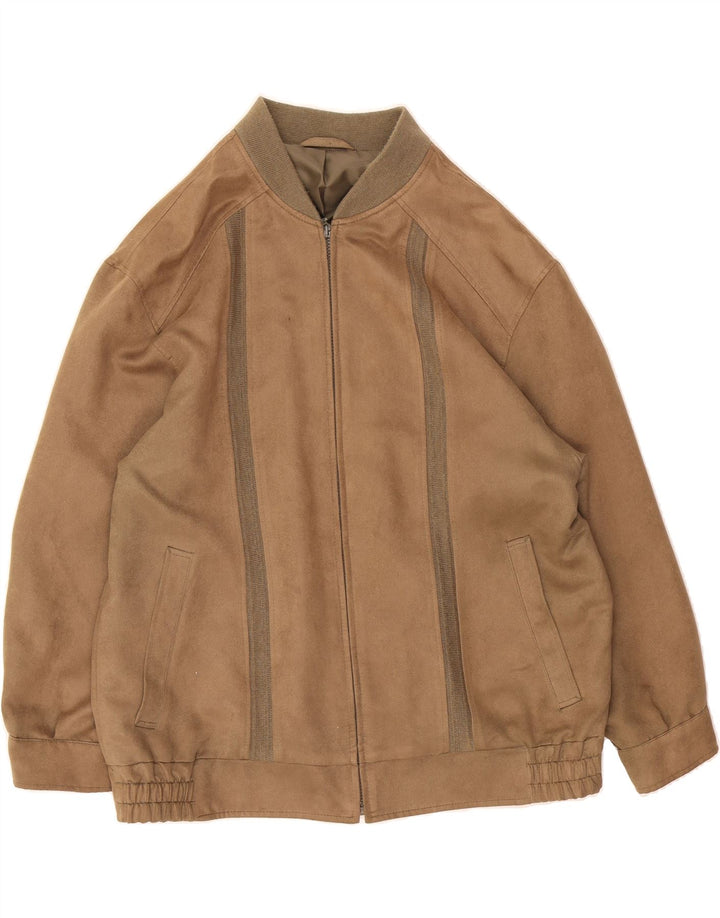 VINTAGE Mens Bomber Jacket UK 38 Medium Brown Vintage Vintage and Second-Hand Vintage from Messina Hembry 
