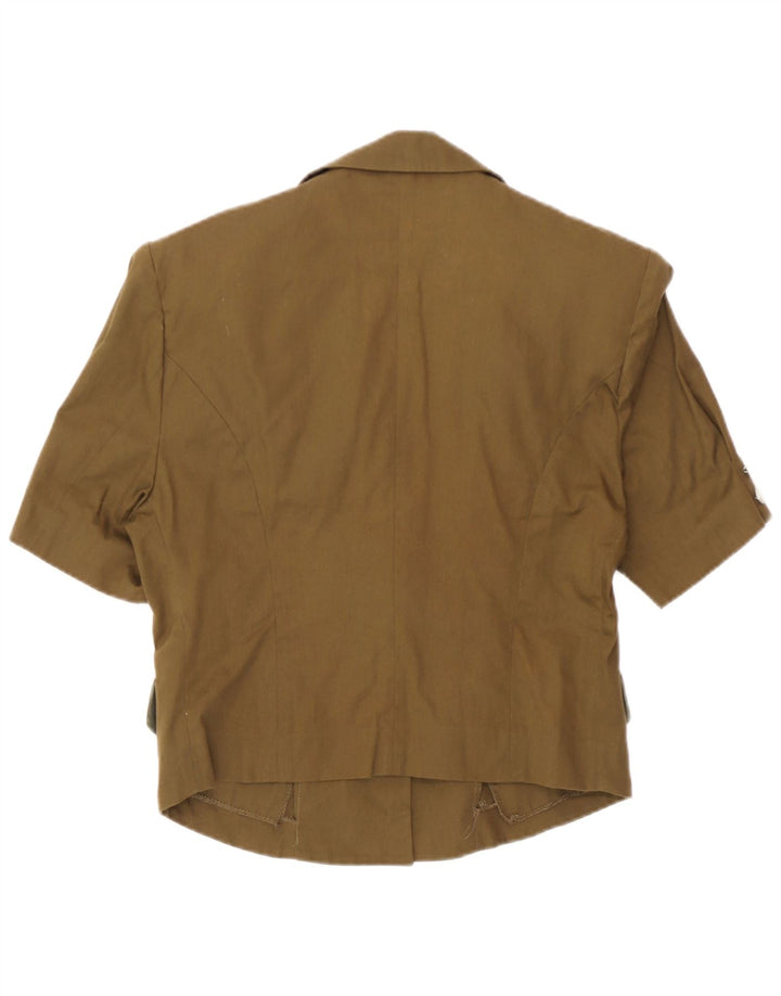 Sport Staff Womens Short Sleeve 5 Button Blazer Jacket IT 42 Medium Khaki