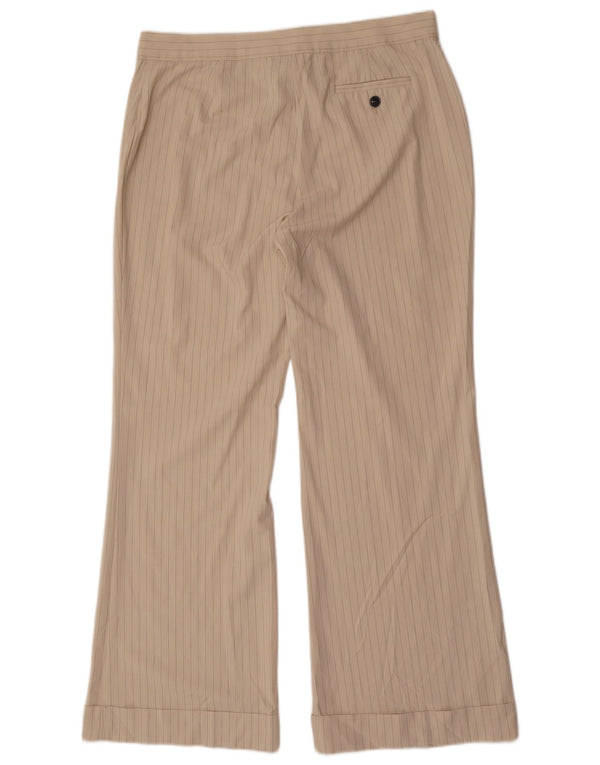 Marks & Spencer Womens High Waist Casual Trousers UK 16 Large W32 L30 Beige