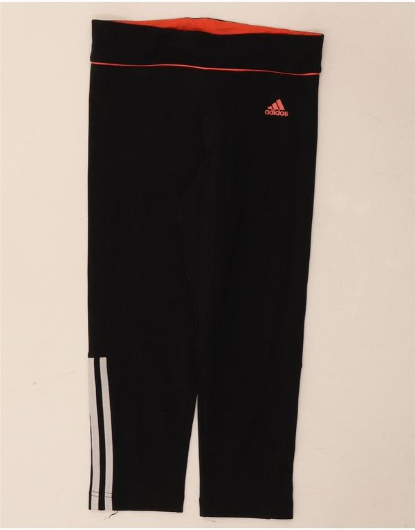 Adidas Womens Climalite Capri Leggings UK 8 Small Black Polyester