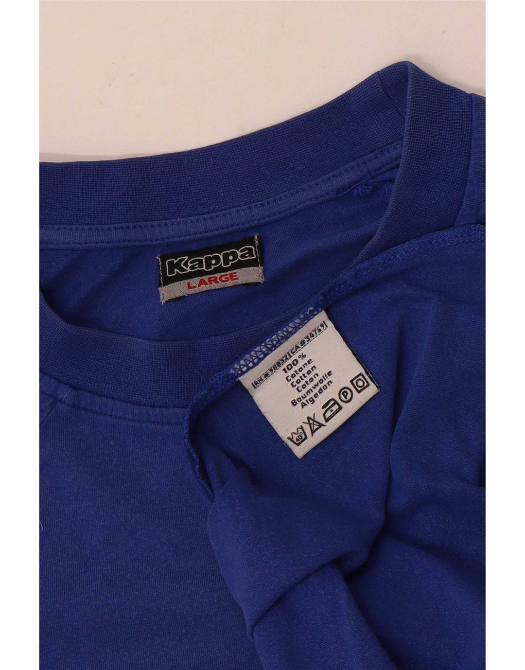 Kappa Mens T-Shirt Top Large Blue Cotton