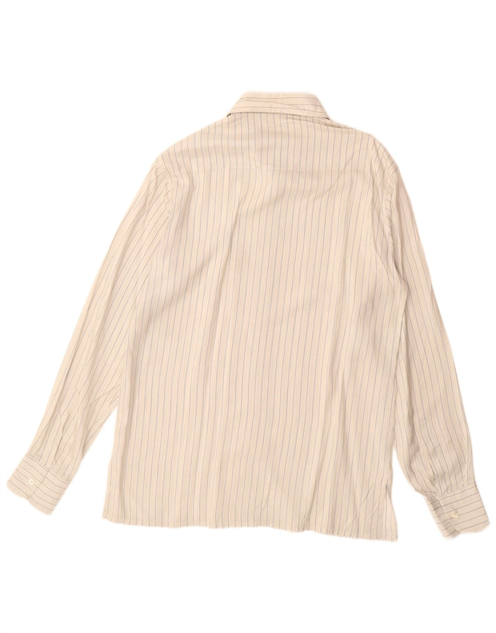 Vintage Mens Shirt Size 42 16 1/2 Large Grey Pinstripe Silk