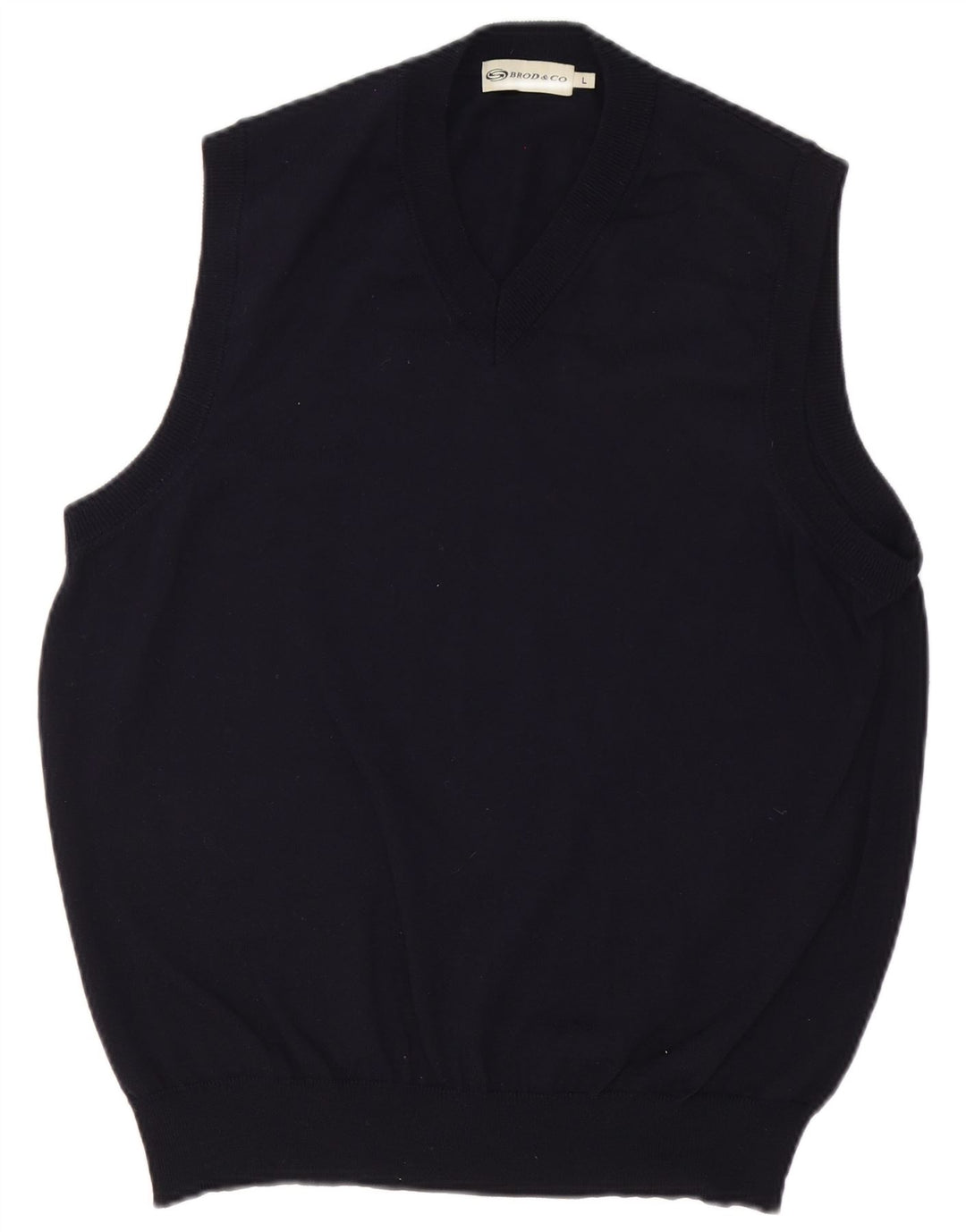 Vintage Mens Vest Tank Top Large Navy Blue Polyacrylic