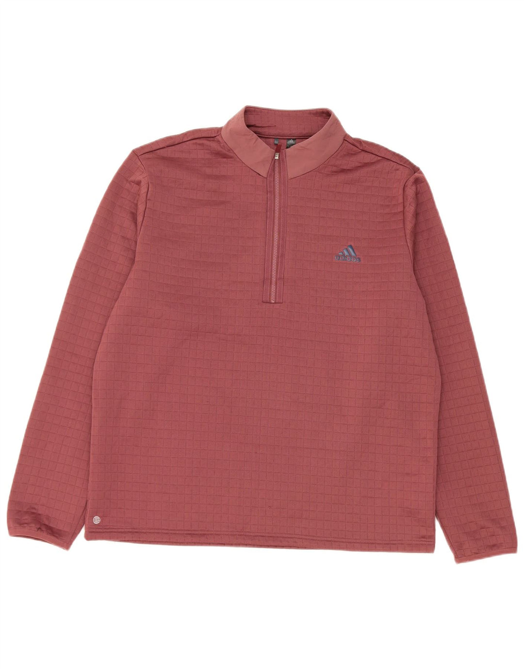 Adidas Mens Zip Neck Pullover Tracksuit Top Large Burgundy Polyester