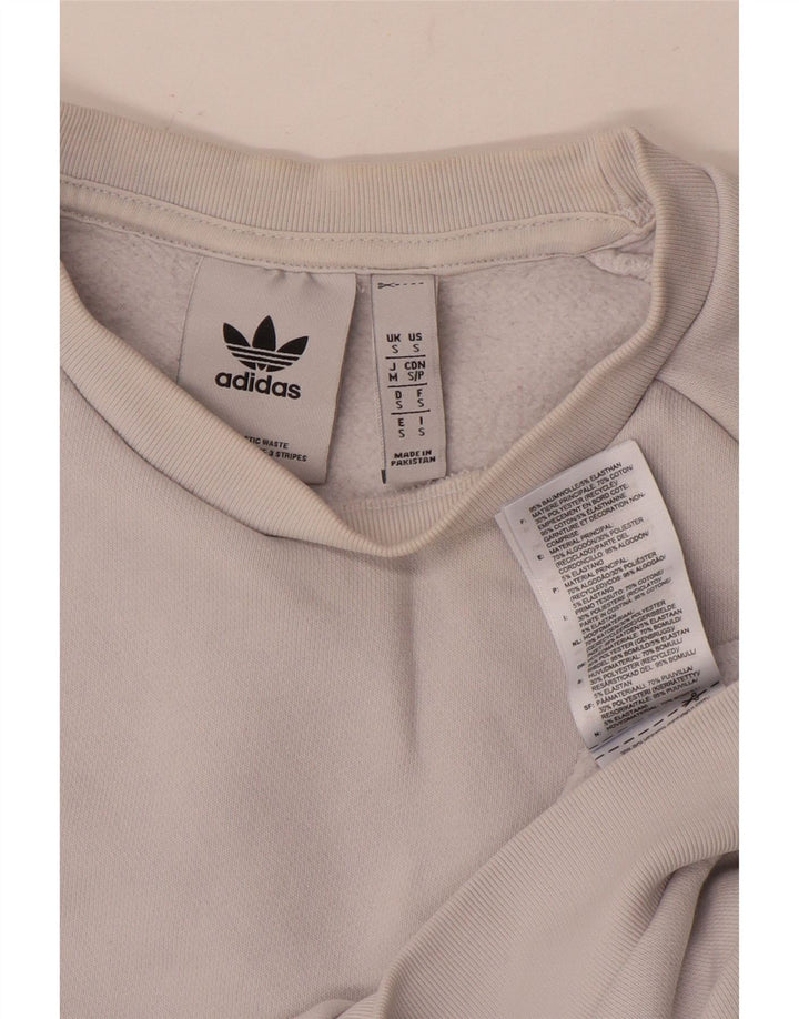 ADIDAS Mens Sweatshirt Jumper Small White Cotton
