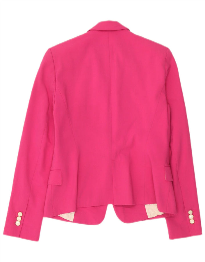 Zara Womens 1 Button Blazer Jacket UK 10 Small Pink Polyester
