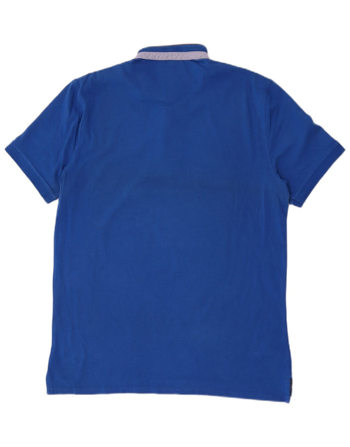 Massimo Dutti Mens Polo Shirt Large Blue