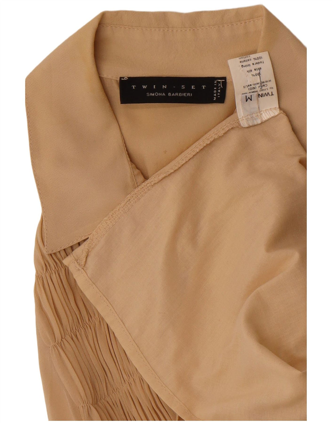 Simona Barbieri Womens Twin-Set A-Line Dress UK 12 Medium Beige Silk