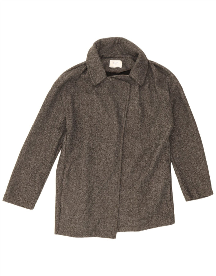 Zara Womens Oversized Overcoat UK 10 Small Grey Polyester