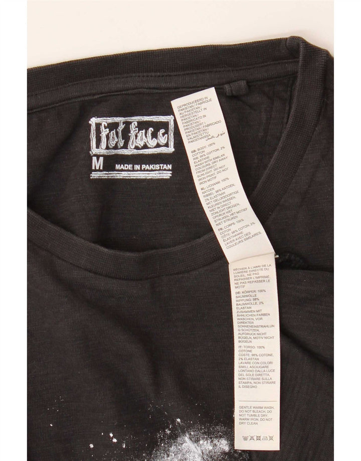 Fat Face Mens Graphic T-Shirt Top Medium Black Cotton
