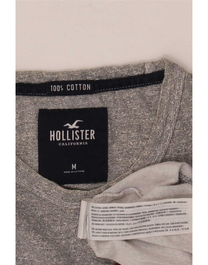 Hollister Mens Graphic T-Shirt Top Medium Grey Cotton