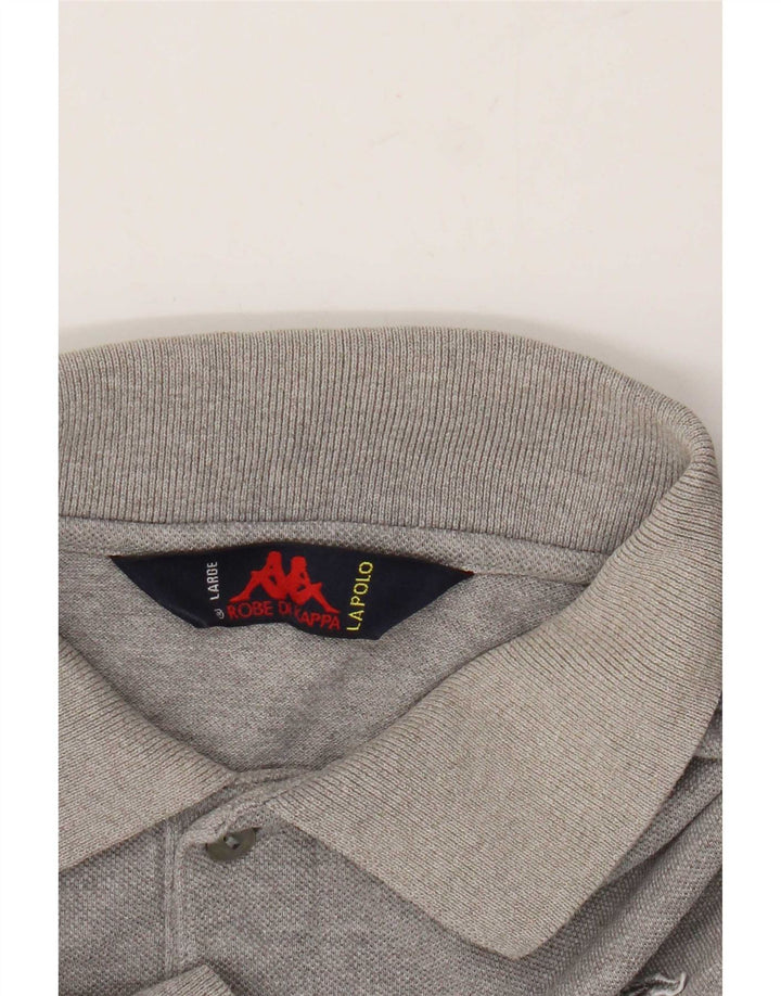 Kappa Mens Polo Shirt Large Grey Flecked