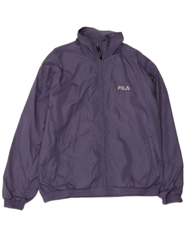 FILA Mens Tracksuit Top Jacket Large Navy Blue Polyamide
