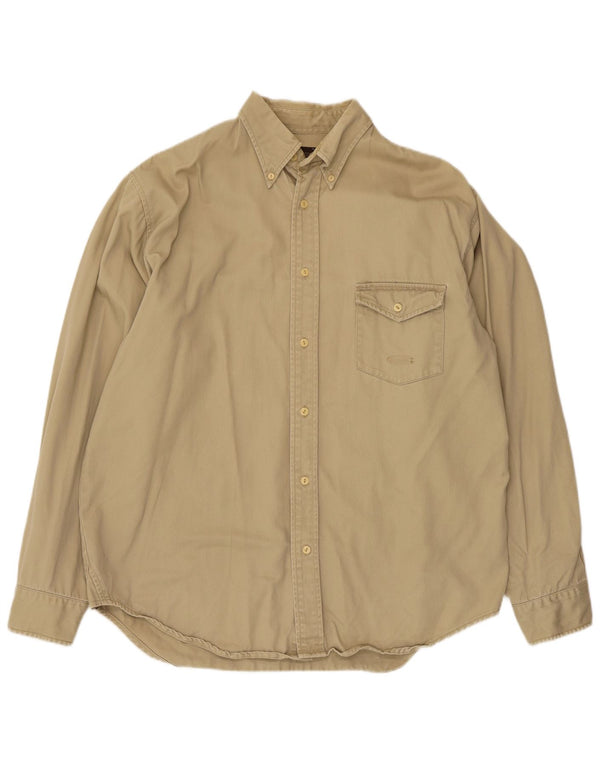 G-Star Mens Shirt XL Beige Pinstripe Cotton