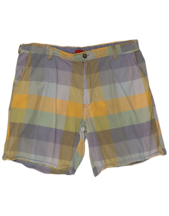 Izod Mens Chino Shorts W42 2XL Multicoloured Check Cotton