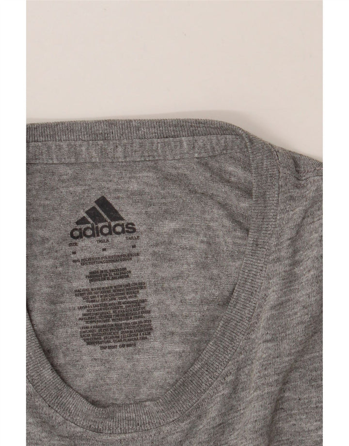 ADIDAS Womens Graphic T-Shirt Top UK 14 Medium Grey Polyester Vintage Adidas and Second-Hand Adidas from Messina Hembry 