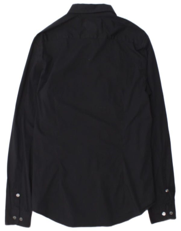 Calvin Klein Jeans Mens Slim Fit Shirt Large Black Cotton