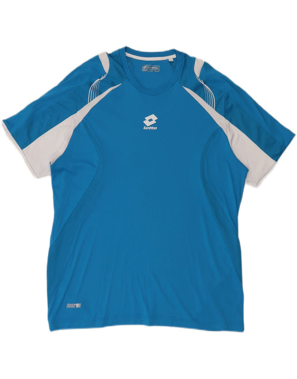 Lotto Mens T-Shirt Top 2XL Blue Colourblock Polyester