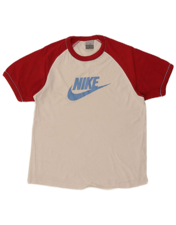 NIKE Mens Graphic T-Shirt Top UK 36/38 Small White Colourblock