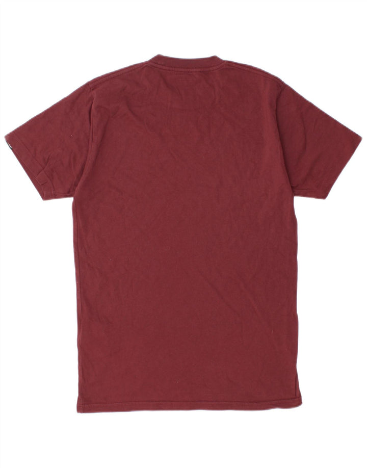 VANS Mens Classic Fit T-Shirt Top Small Maroon Cotton