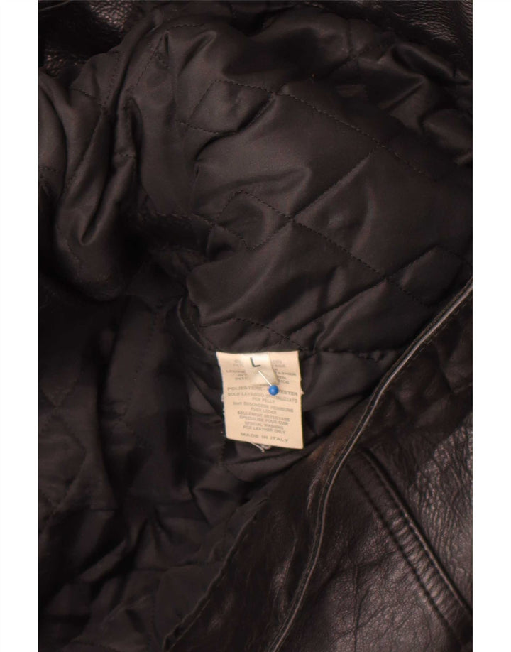 Vintage Mens Leather Jacket UK 40 Large Black