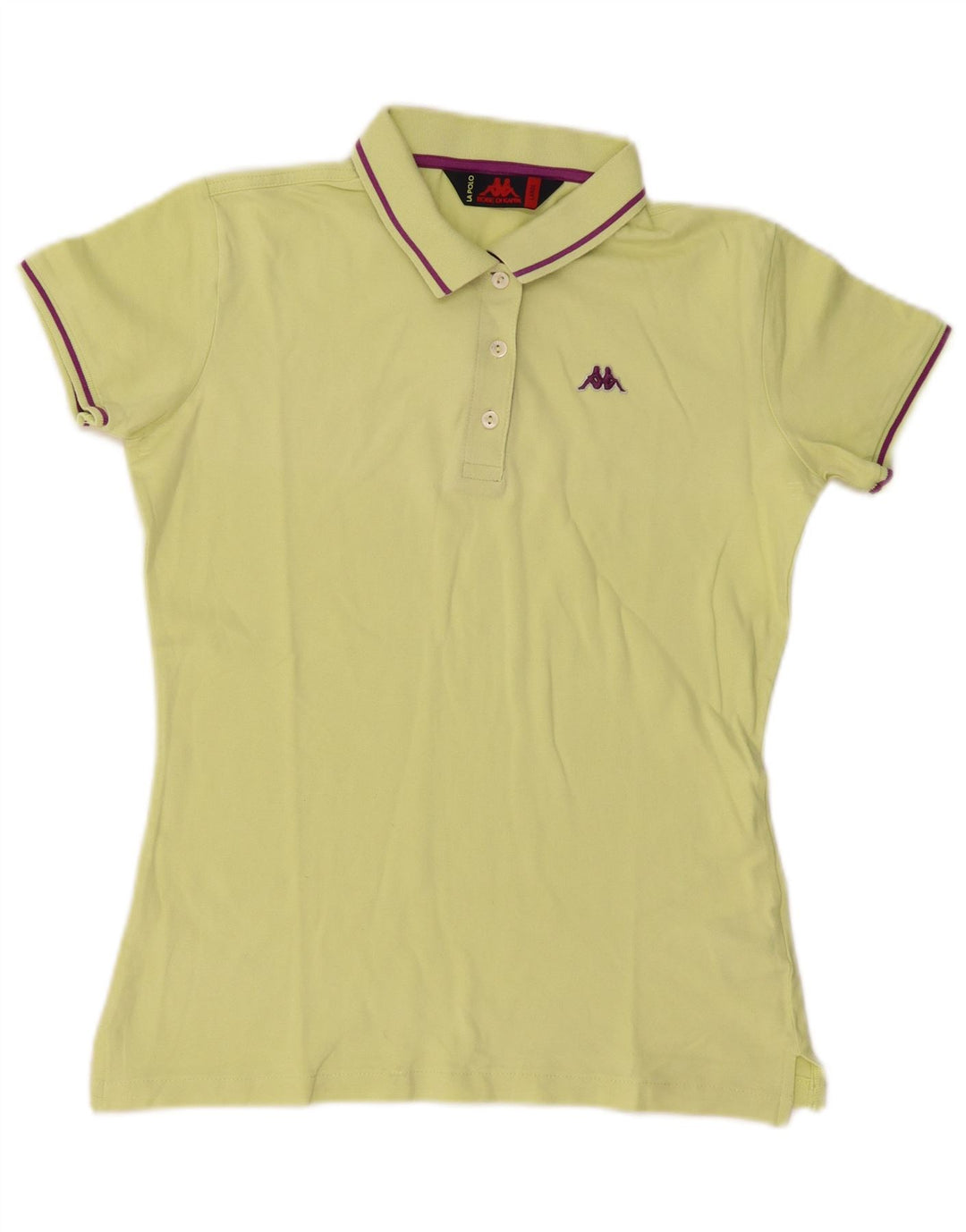 KAPPA Womens Polo Shirt UK 14 Large Yellow Cotton