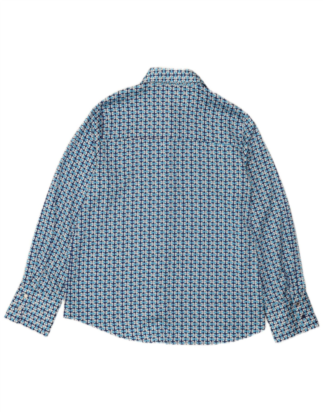 Zara Womens Shirt UK 14 Medium Blue Geometric