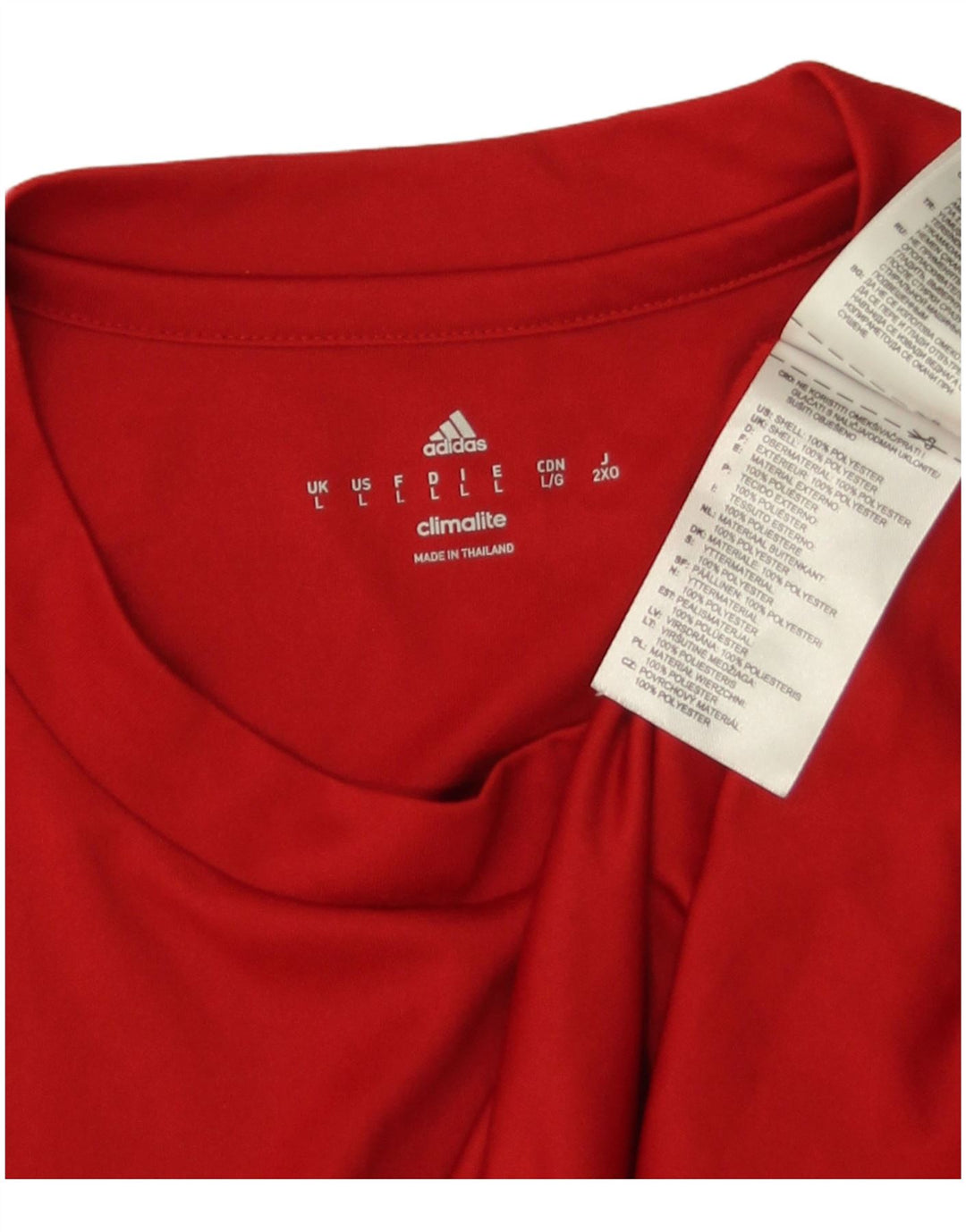 Adidas Mens Climalite T-Shirt Top Large Red Polyester