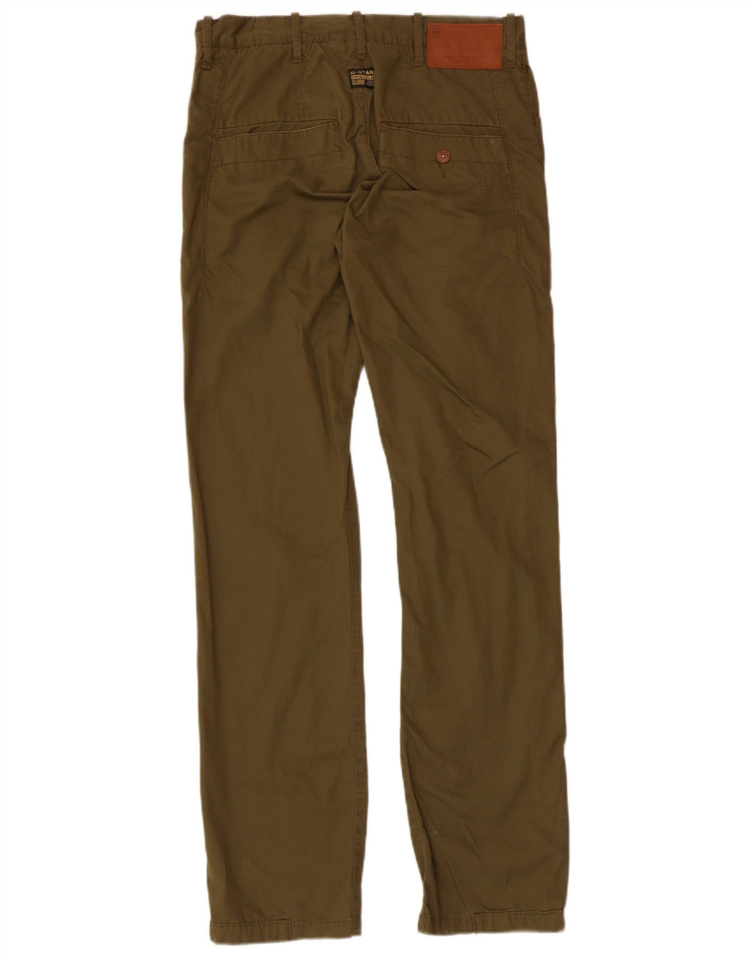 G-Star Mens Straight Chino Trousers W30 L32 Khaki Cotton