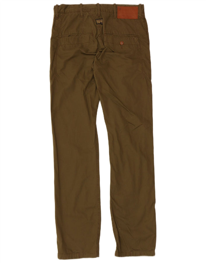 G-Star Mens Straight Chino Trousers W30 L32 Khaki Cotton