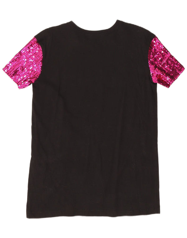 Zara Womens Graphic Tunic Top UK 10 Small Black Polyester