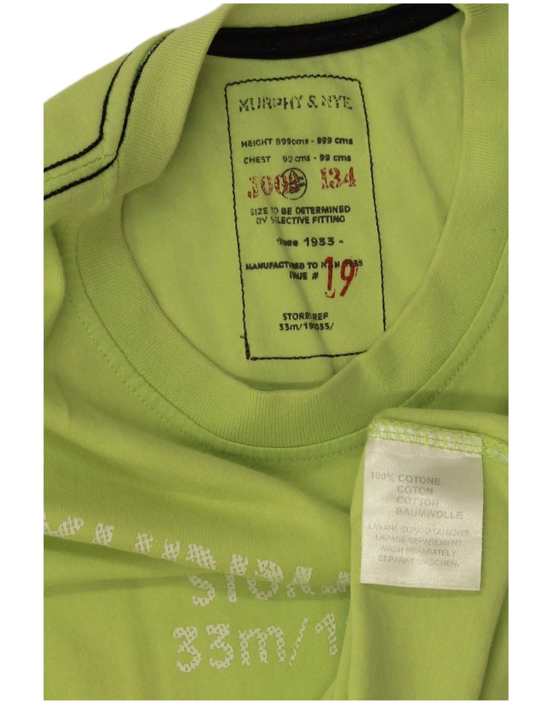 Murphy & Nye Mens Graphic T-Shirt Top Large Green Cotton